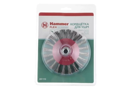 Кордщетка HAMMER тарелка 125мм для УШМ витая сталь (207-113) купить в Нижневартовске