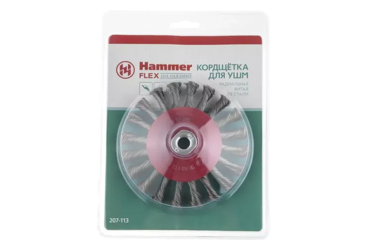 Кордщетка HAMMER тарелка 125мм для УШМ витая сталь (207-113) купить в Нижневартовске