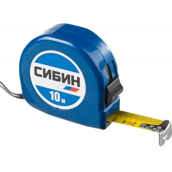 Рулетка СИБИН, пластиковый корпус, 10м/25мм 34020-10-25 купить в Нижневартовске