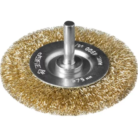 ЗУБР "ПРОФЕССИОНАЛ". Щетка дисковая для дрели, витая латунированная стальная проволока 0,3мм, 75мм 3520-075_z02 купить в Нижневартовске