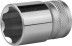 Торцовая головка KRAFTOOL &quot;INDUSTRIE QUALITAT&quot;, Cr-V, SUPER-LOCK, хромосатинированная, 1/2&quot;, 19 мм 27801-19_z01 купить в Нижневартовске