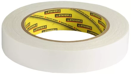 Двухсторонняя клейкая лента на вспененной основе, STAYER Professional 12231-25-05, белая, 25мм х 5м 12231-25-05 купить в Нижневартовске