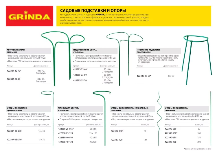 Подставка под цветы GRINDA, d=35х70см, полудуги, 2шт 422385-35-70 купить в Нижневартовске