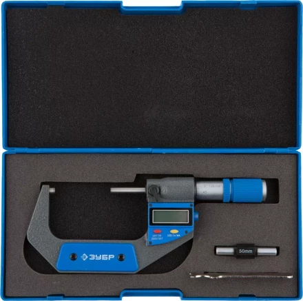 Микрометр ЗУБР "ЭКСПЕРТ" гладкий цифровой, МКЦ 75, диапазон 50-75мм, шаг измерения 0,001мм 34482-75 купить в Нижневартовске