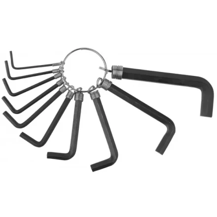 Набор DEXX: Ключи имбусовые, оксидированные, на кольце, HEX, 1,5-2-2,5-3-3,5-4-5-5,5-6-8, 10шт 27403-H10 купить в Нижневартовске