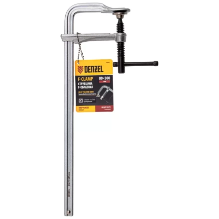 Струбцина F-образная Denzel, 80x300мм, кованая 20466 купить в Нижневартовске