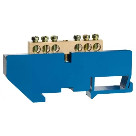 Шина СВЕТОЗАР нулевая на DIN-изоляторе, макс. ток 100А, 5,2мм, 6 полюсов 49807-06 купить в Нижневартовске