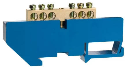 Шина СВЕТОЗАР нулевая на DIN-изоляторе, макс. ток 100А, 5,2мм, 6 полюсов 49807-06 купить в Нижневартовске