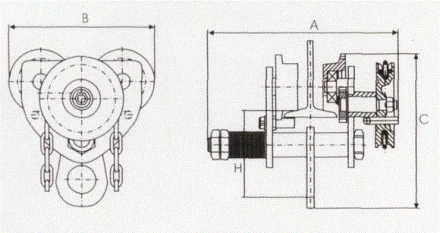 Тележка для тали с цепным приводом GCL610 LB г-п 5 тонн H=12 метра купить в Нижневартовске