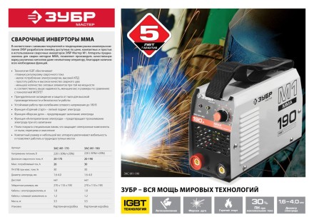 Сварочный инвертор ММА ЗАС-М1-170 серия МАСТЕР купить в Нижневартовске