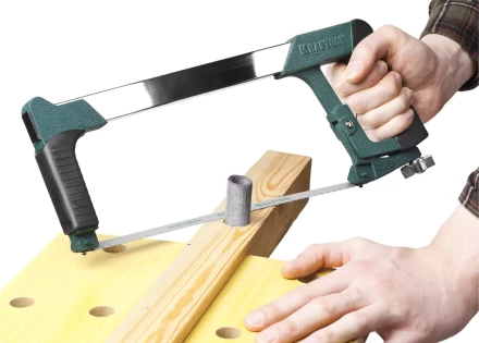 Ножовка по металлу KRAFTOOL "PRO-Kraft", 185 кг рычажное натяжение,обрезиненные рукоятки, биметаллическое полотно, 300 мм 15801_z01 купить в Нижневартовске