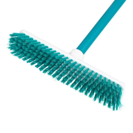 Щетка пластмассовая для чистки ковров, 27 cм, c черенком, 120 см, бирюзовая щетина, Home Palisad 935505 купить в Нижневартовске