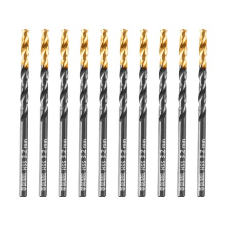 Сверло по металлу, 3,2 мм, HSS-Tin, Golden Tip, 10 шт. Denzel 717206 купить в Нижневартовске