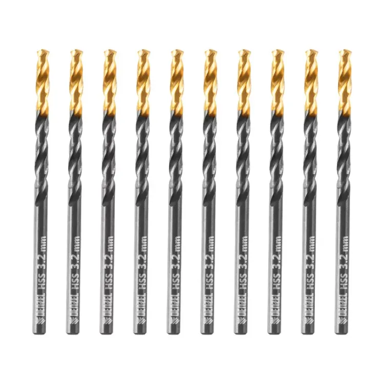 Сверло по металлу, 3,2 мм, HSS-Tin, Golden Tip, 10 шт. Denzel 717206 купить в Нижневартовске
