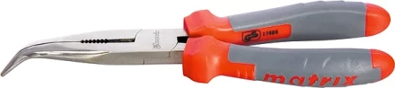 Длинногубцы изогнутые  160мм двухкомпонентные рукоятки MATRIX PROFESSIONAL 17402 купить в Нижневартовске