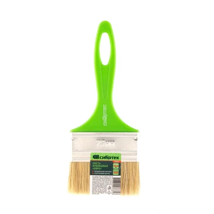 Кисть флейцевая "Евро", 75 x 8, натуральная щетина, пластиковая ручка Сибртех 83303 купить в Нижневартовске