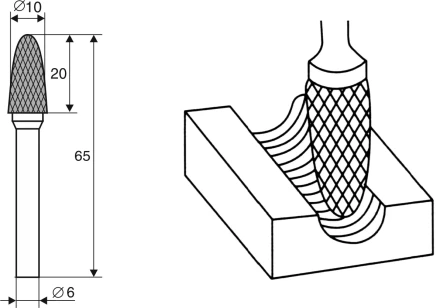 Борфреза Аркоподобная закругленная F 6х10 Энкор 21709 купить в Нижневартовске