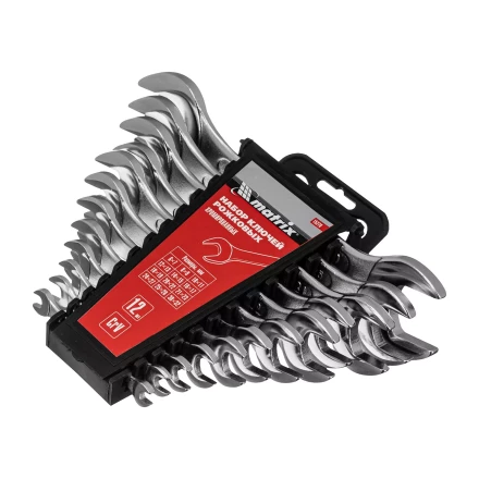 Набор ключей рожковых Matrix 15278, 6 х 32 мм, 12 шт., CrV, хромированные купить в Нижневартовске