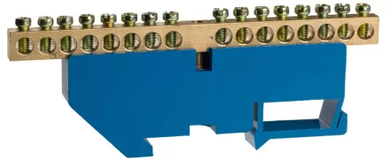 Шина СВЕТОЗАР нулевая на DIN-изоляторе, макс. ток 100А, 5,2мм, 16 полюсов 49807-16 купить в Нижневартовске