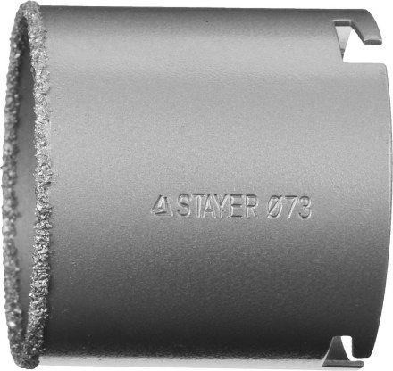 Коронка STAYER &quot;PROFESSIONAL&quot; кольцевая с карбидно-вольфрамовой крошкой, d=73мм 33345-73 купить в Нижневартовске