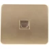 Розетка СВЕТОЗАР "ГАММА" телефонная, одинарная, без вставки и рамки, цвет золотой металлик SV-54117-GM купить в Нижневартовске
