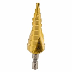 Сверло ступенчатое HSS TiN с спиральным желобком, 4-20x75, 1/4&quot; (Makita D-40185)