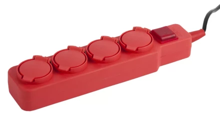 Удлинитель СВЕТОЗАР электрический с заземлением, выключатель, евро, 4 гнезда, с крышками, 3м SV-55019-3 купить в Нижневартовске