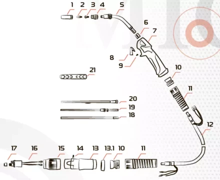 Гусак к горелке MIG 26KD MF0181 Ref Aurora купить в Нижневартовске