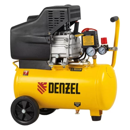 Компрессор воздушный DC1500/24, прямой привод, 1.5 кВт, 24 литра, 220 л/мин Denzel 58160 купить в Нижневартовске
