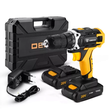 Дрель аккумуляторная DKCD20FU-Li DEKO + набор 63 инструмента, 063-4093 купить в Нижневартовске