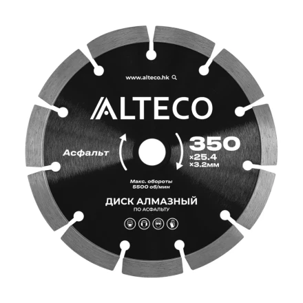 Диск алмазный по асфальту ALTECO 350x25.4x3.2 мм 66485 купить в Нижневартовске