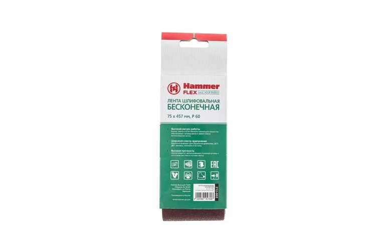 Лента шлиф. бесконечная HAMMER 75х457мм P60 купить в Нижневартовске