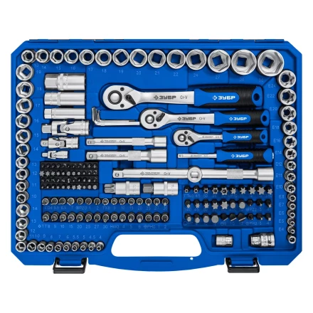 ЗУБР А-216, 216 предм., (1/2+ 3/8+ 1/4), универсальный набор инструмента, Профессионал (27674-H216) купить в Нижневартовске
