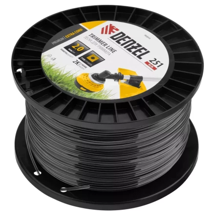 Леска для триммера двухкомпонентная квадрат, 2,0мм х 251м, на DIN катушке EXTRA CORD// Denzel 96844 купить в Нижневартовске