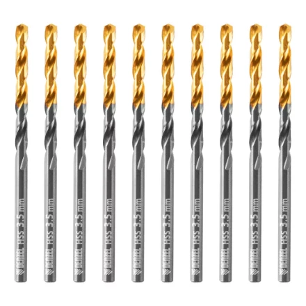 Сверло по металлу, 3,5 мм, HSS-Tin, Golden Tip, 10 шт. Denzel 717207 купить в Нижневартовске