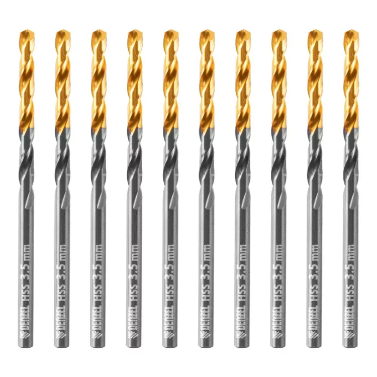 Сверло по металлу, 3,5 мм, HSS-Tin, Golden Tip, 10 шт. Denzel 717207 купить в Нижневартовске
