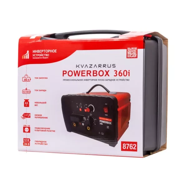 Инверторное пуско-зарядное устройство KVAZARRUS PowerBox 360i, таймер, пластиковый кейс купить в Нижневартовске
