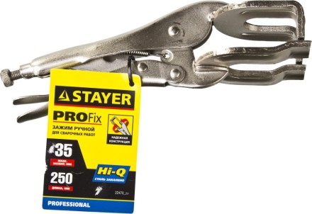Зажим STAYER &quot;PROFI&quot; &quot;PRO-Fix&quot; ручной, сварщика, 250x35мм 22470_z01 купить в Нижневартовске