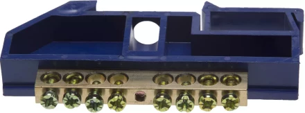 Шина СВЕТОЗАР нулевая на DIN-изоляторе, макс. ток 100А, 5,2мм, 8 полюсов 49807-08 купить в Нижневартовске