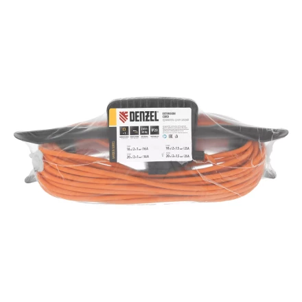 Удлинитель-шнур силовой Denzel Garden Series 37404, б/з, ПВС, 20м, 1 розетка, 2 x 1,5 мм, 3 м купить в Нижневартовске