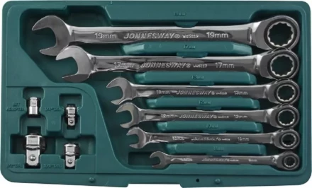 Набор ключей комбинированных трещеточных  8-19мм  адаптеры 10предметов Jonnesway W45110S 48879 купить в Нижневартовске