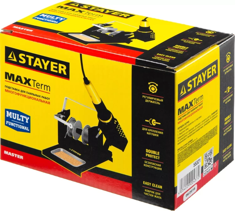 Подставка для паяльников STAYER "MASTER", штампованная, с держателем для катушек с припоем 55321 купить в Нижневартовске