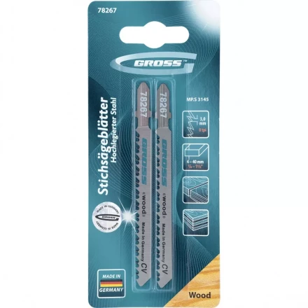 Полотна для электролобзика по дереву 2 шт 3145 GROSS 78267 купить в Нижневартовске