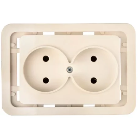 Розетка СВЕТОЗАР "ГАММА" двойная, цвет бежевый, 16А/~250В SV-54102-B купить в Нижневартовске