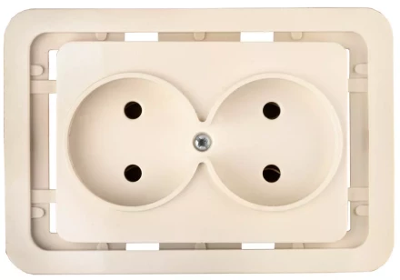 Розетка СВЕТОЗАР "ГАММА" двойная, цвет бежевый, 16А/~250В SV-54102-B купить в Нижневартовске