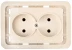 Розетка СВЕТОЗАР "ГАММА" двойная, цвет бежевый, 16А/~250В SV-54102-B купить в Нижневартовске