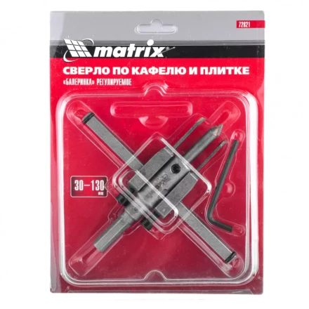 Сверло по кафелю и плитке регулируемое "Балеринка" 30-130 мм Matrix 72821 купить в Нижневартовске