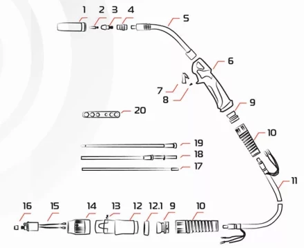 Гусак к горелке MIG 36KD MF0034 Ref Aurora купить в Нижневартовске