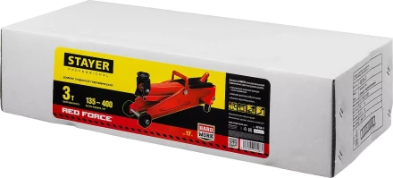Домкрат гидравлический подкатной "RED FORCE", 3т, 135-400мм, STAYER 43154-3 43154-3 купить в Нижневартовске