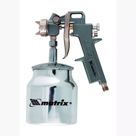 Пневматический краскопульт с нижним бачком V=1,0 л + сопла  диаметром 1.2, 1.5 и 1.8 мм  MATRIX 57316 купить в Нижневартовске